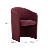 Seraphina Performance Velvet Dining Chair - Berry Red