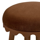 Oodle Performance Vegan Mohair Bar and Counter Stool - Bronze / Light Walnut / Bar Height
