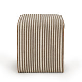Byron Square Cotton Jute Ottoman - Brown