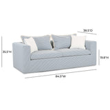 Salty 85" Indoor/Outdoor Sofa - Blue Stripes