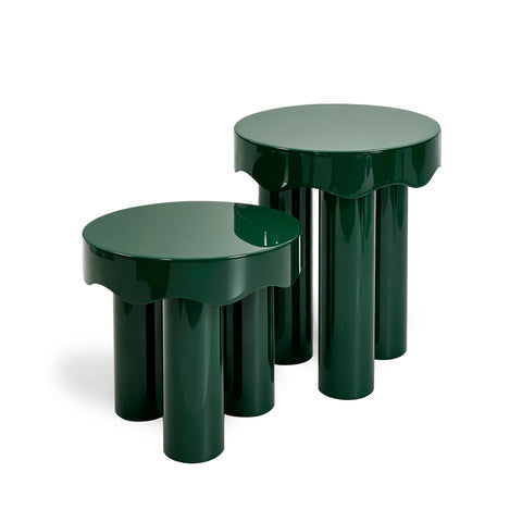 Casper High Gloss Nesting Side Table Set - Green