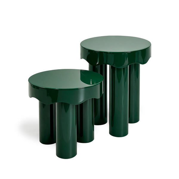 Casper High Gloss Nesting Side Table Set - Green