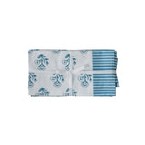 Crissy Cotton Canvas Printed Napkins - Set of 4 - Blue Vintage Floral