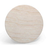 Cynthia 36" Concrete Indoor/Outdoor Coffee Table - Travertine/Walnut Brown