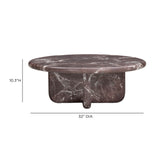 Juju Faux Marble Indoor/Outdoor Round Coffee Table (24"-32") - Red Levanto / 32"