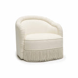 Pamela Tasseled Lounge Accent Chair - Cream