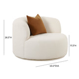 Fickle Swivel Accent Chair - Cream