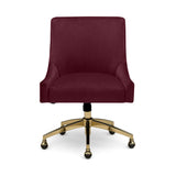 Beatrix Performance Velvet Office Swivel Chair - Burgundy