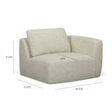 Noor XL 47" Modular Corner Chair - Wheat / RAF