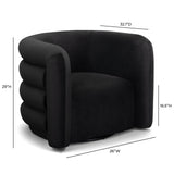 Curves Performance Velvet Swivel Accent Chair - Black