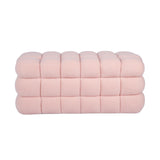 Anita 39" Faux Shearling Storage Bench With Reversible Tray Top - Pink