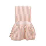 Gertrude Striped Performance Linen Skirted Dining Chair - Pink