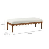 Oodle 56.5" Performance Vegan Mohair Bench - Cream / Walnut
