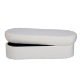 Andrea Performance Velvet Storage Bench (31"-50") - Cream / 50"