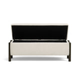 Abby 52" Nubby Fabric Storage Bench - Cream