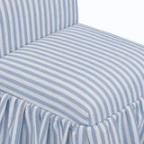 Gertrude Striped Performance Linen Skirted Dining Chair - Blue