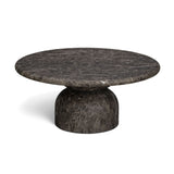 Cynthia 36" Concrete Indoor/Outdoor Coffee Table - Dark Emperador Marble