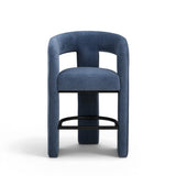 Malone Performance Chenille Stool - Blue Denim / Counter Height