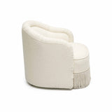Pamela Tasseled Lounge Accent Chair - Cream