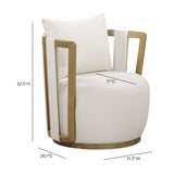 Paolo Cream Upcycled Basketweave Fabric Outdoor Accent Chair