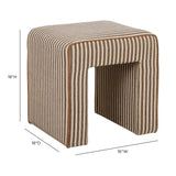 Byron Square Cotton Jute Ottoman - Brown