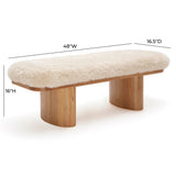 Ollie Upholstered Bench (48"-57") - Natural / 48"