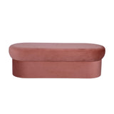 Andrea Performance Velvet Storage Bench (31"-50") - Salmon / 50"
