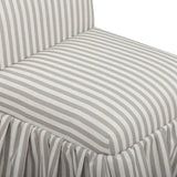 Gertrude Striped Performance Linen Skirted Dining Chair - Khaki