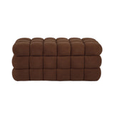 Anita 39" Faux Shearling Storage Bench With Reversible Tray Top - Brown