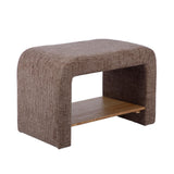 Alvie Railroad Chenille Storage Side Table - Taupe