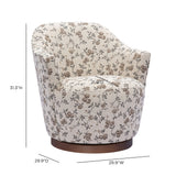 Skyla Swivel Accent Chair - Beige Floral
