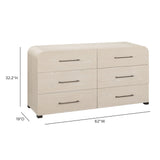 Marissa 62" Ash 6-Drawer Dresser - Washed Ash