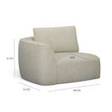 Noor XL 47" Modular Corner Chair - Wheat / LAF