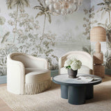 Pamela Tasseled Lounge Accent Chair - Cream
