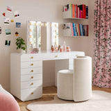 Alyssa Rolling Desk Chair - Cream