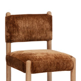 Bruno Thick Performance Chenille Straight Back Dining Chair - Bronze