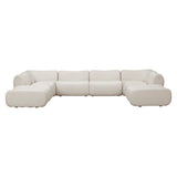 Zenith 8-Piece Contract-Grade Upcycled Fabric Modular U-Sectional - Cream