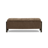 Abby 52" Nubby Fabric Storage Bench - Brown