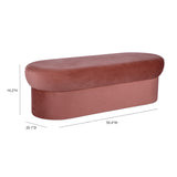 Andrea Performance Velvet Storage Bench (31"-50") - Salmon / 50"