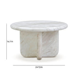 Juju 2-Piece Faux Marble Indoor/Outdoor Nesting Coffee Table Set - White