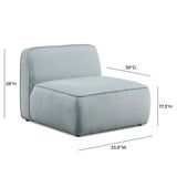 Travie Modular Armless Chair - Sea Blue