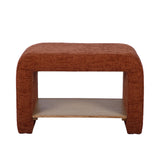 Alvie Railroad Chenille Storage Side Table - Copper