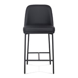 Sydney Performance Vegan Leather Counter Stool - Set of 2 - Black