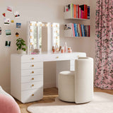 Alyssa Rolling Desk Chair - Off-White