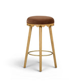 Oodle Performance Vegan Mohair Bar and Counter Stool - Bronze / Natural Ash / Bar Height