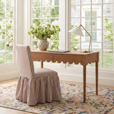 Gertrude Striped Performance Linen Skirted Dining Chair - Brown