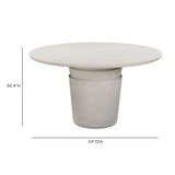 Margot 54" Indoor/Outdoor Round Dining Table - Light Grey