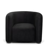 Curves Performance Velvet Swivel Accent Chair - Black