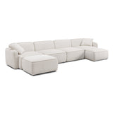 Travie 6-Piece Modular U-Sectional - White Sand