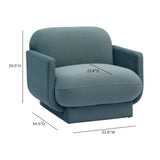 Azalea Performance Velvet Accent Chair - Powder Blue